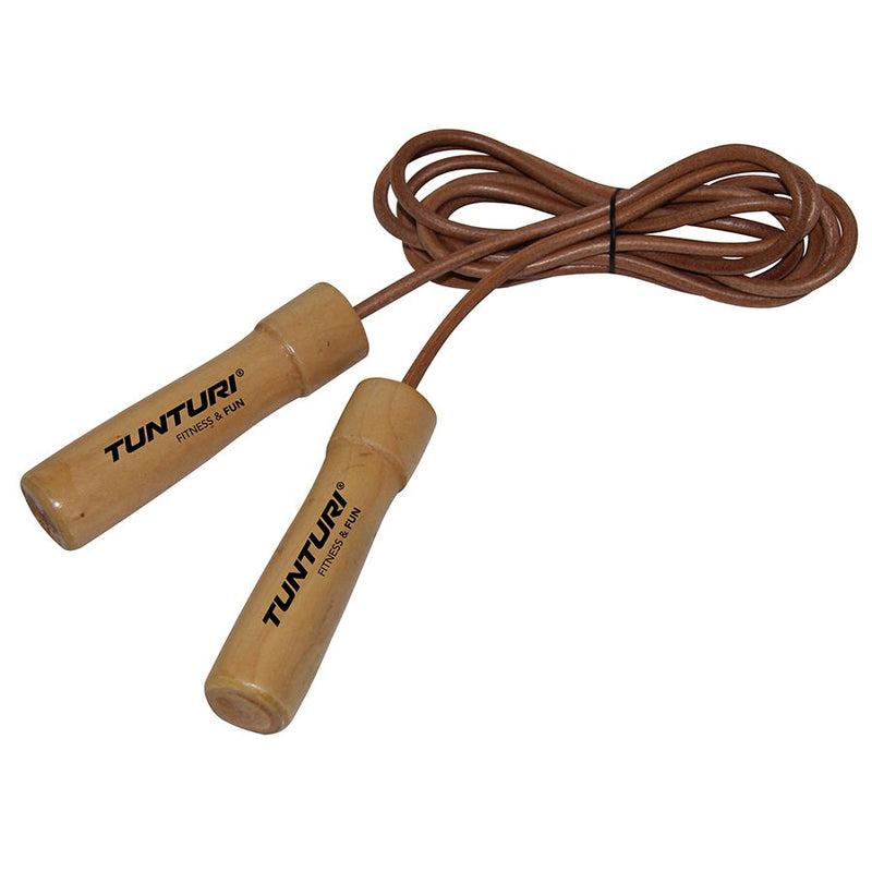 skipping rope - Tunturi - 'Pro' - Leather - Brun