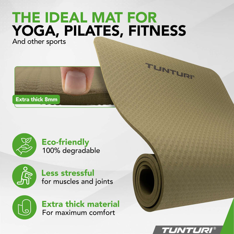 Yogamatte - Tunturi - '8MM' - Armygrønn