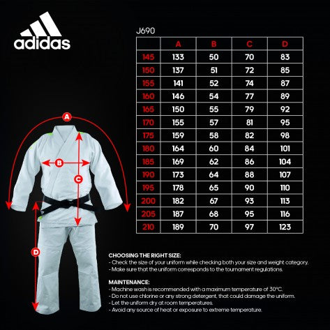 Judo Uniform  - Adidas Judo - 'Quest J690' - Hvit-Svart